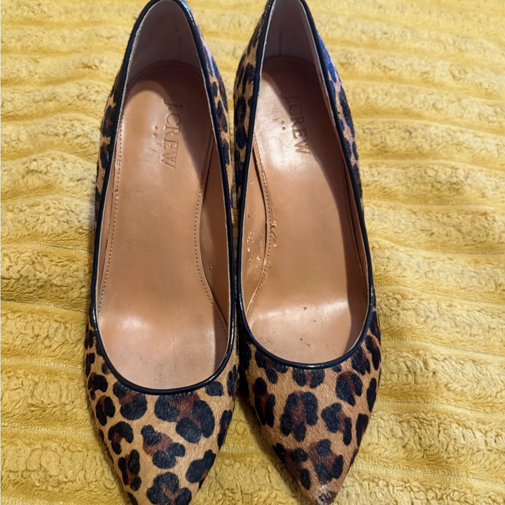 J. Crew Brown Leopard Print Heels